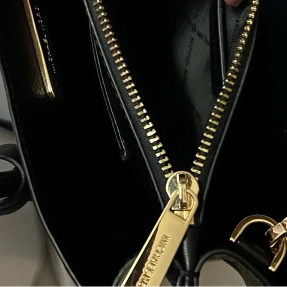 Michael Kors Black and Gold Handbag - Picture 8 of 10